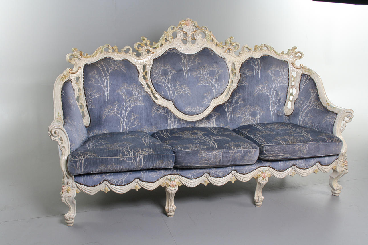 SOFFGRUPP, italiensk rokokostil, 1900-tal.