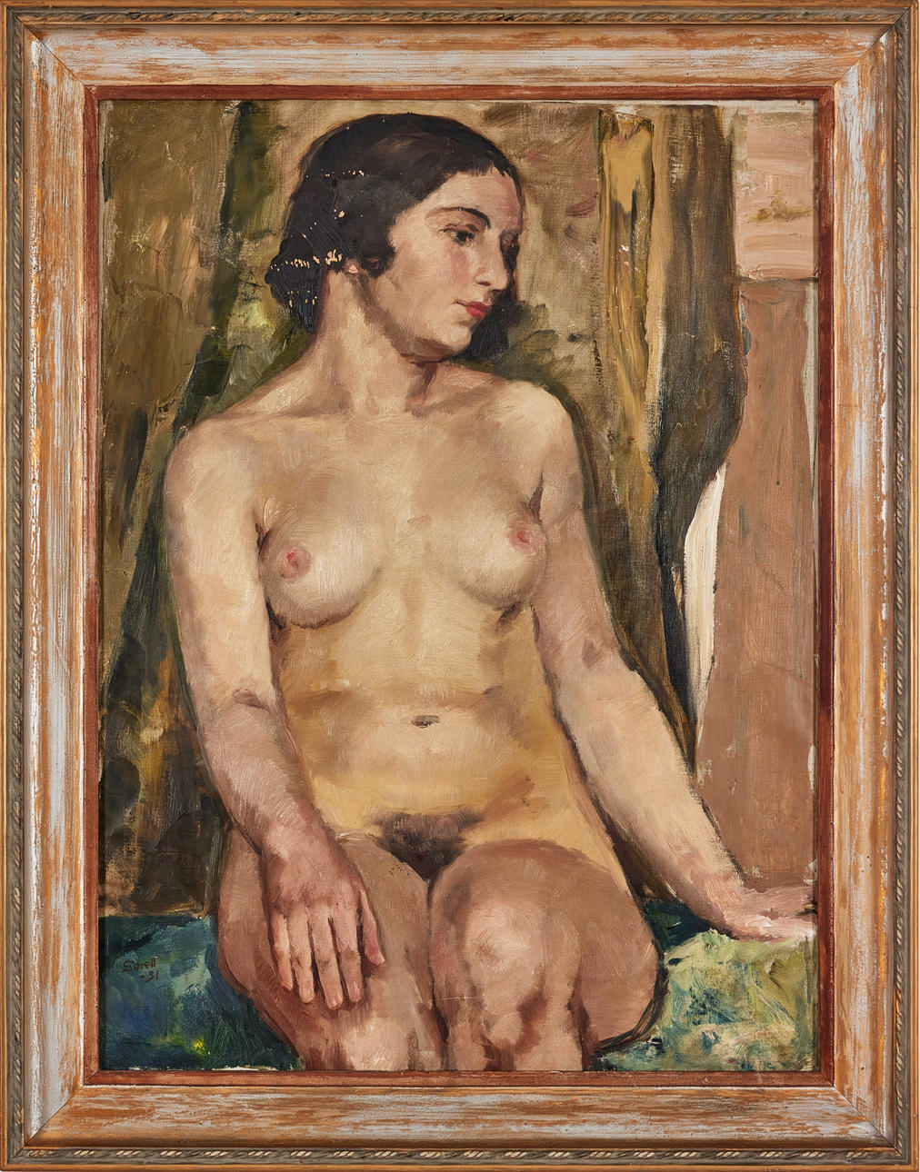GRETA GERELL. Nude study, oil on canvas, signed Gerell, dated -31.