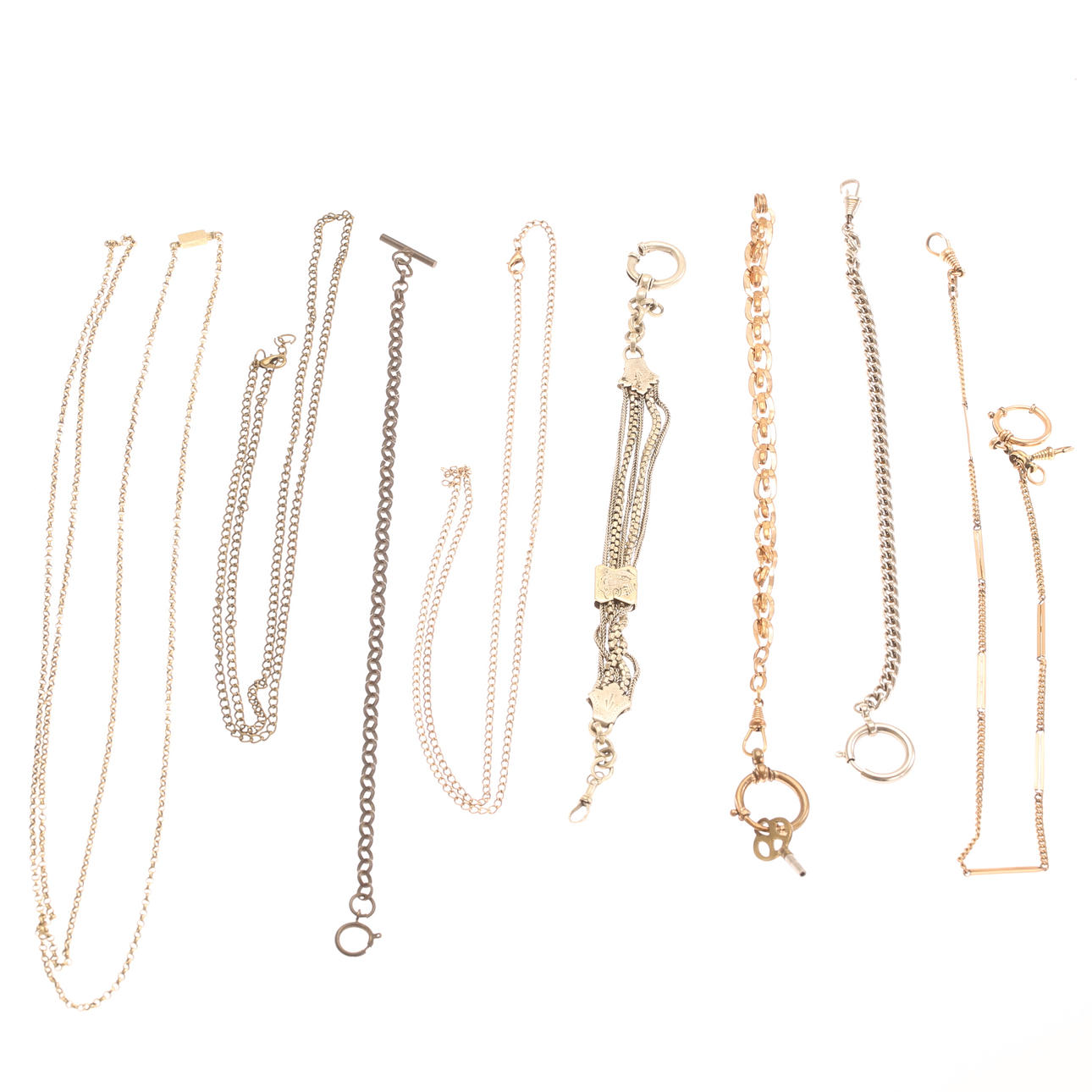 KELLOKETJUT, taskukelloille, 8 kpl, metalli.