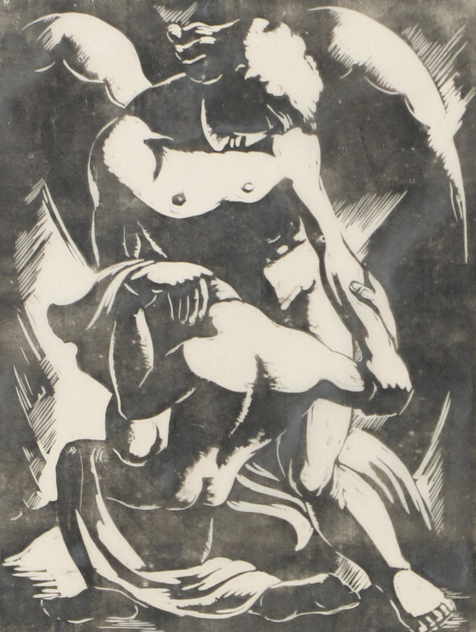 PÄR SIEGÅRD. Figures, handprint, signed 1929.