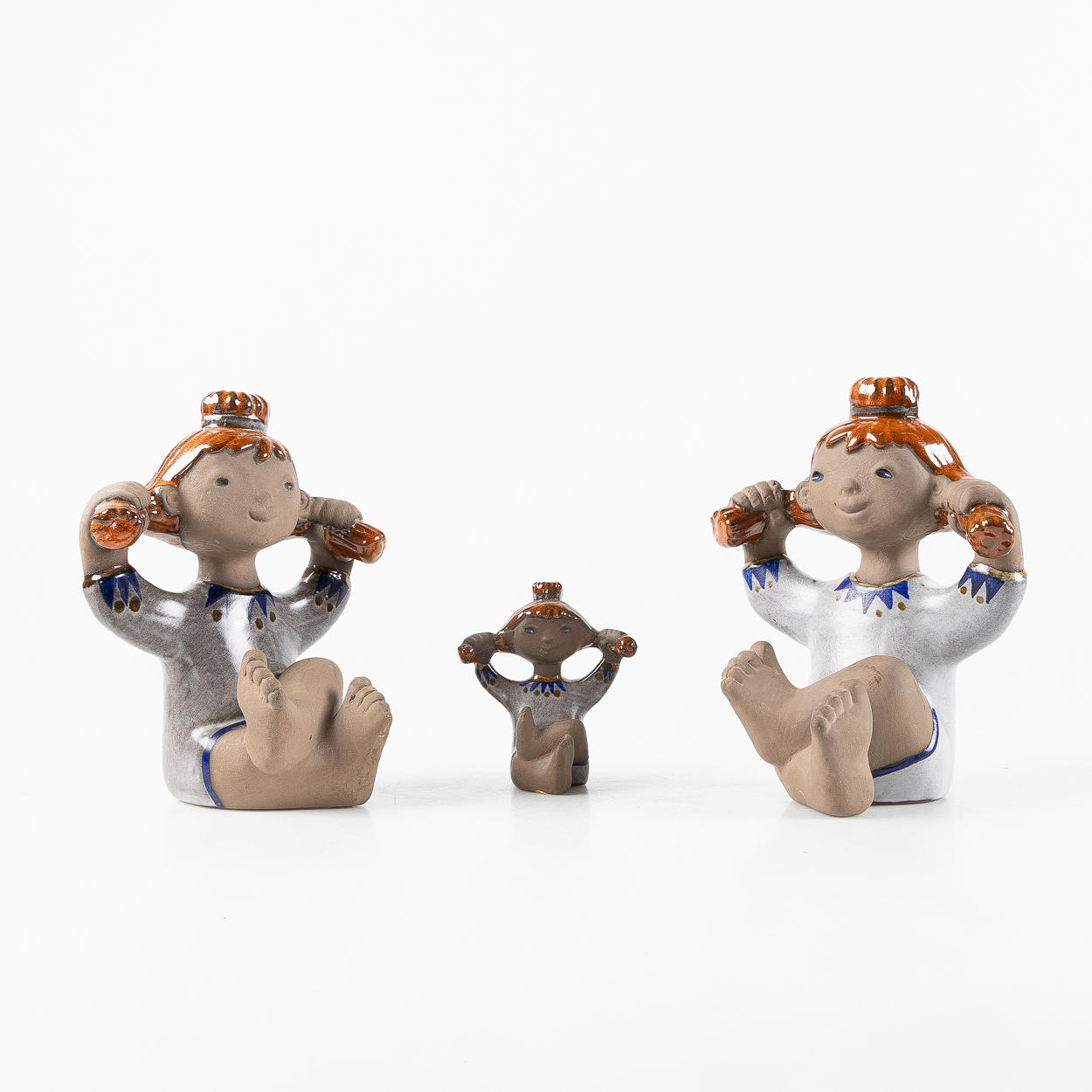 PIPPI Longstocking FIGURES, 3 st, Dorothy Clough, Upsala-Ekeby.