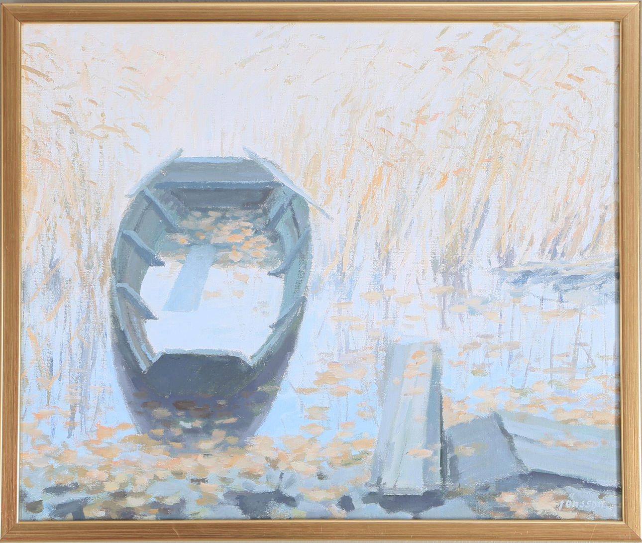 LARS JÖNSSON. I vassen, olja på duk, signerad.