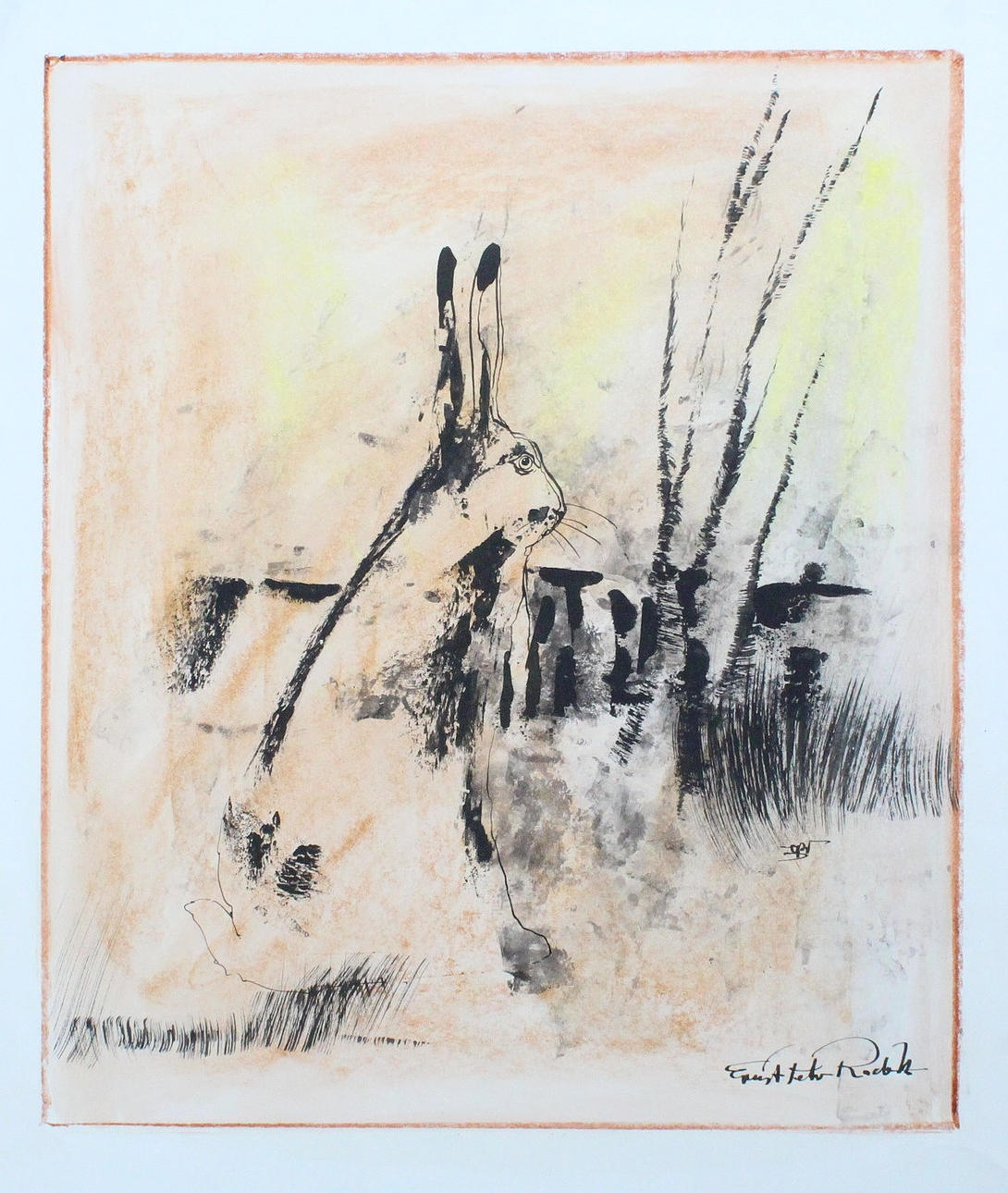 Unknown artist, graphic “The Sitting Hare”.