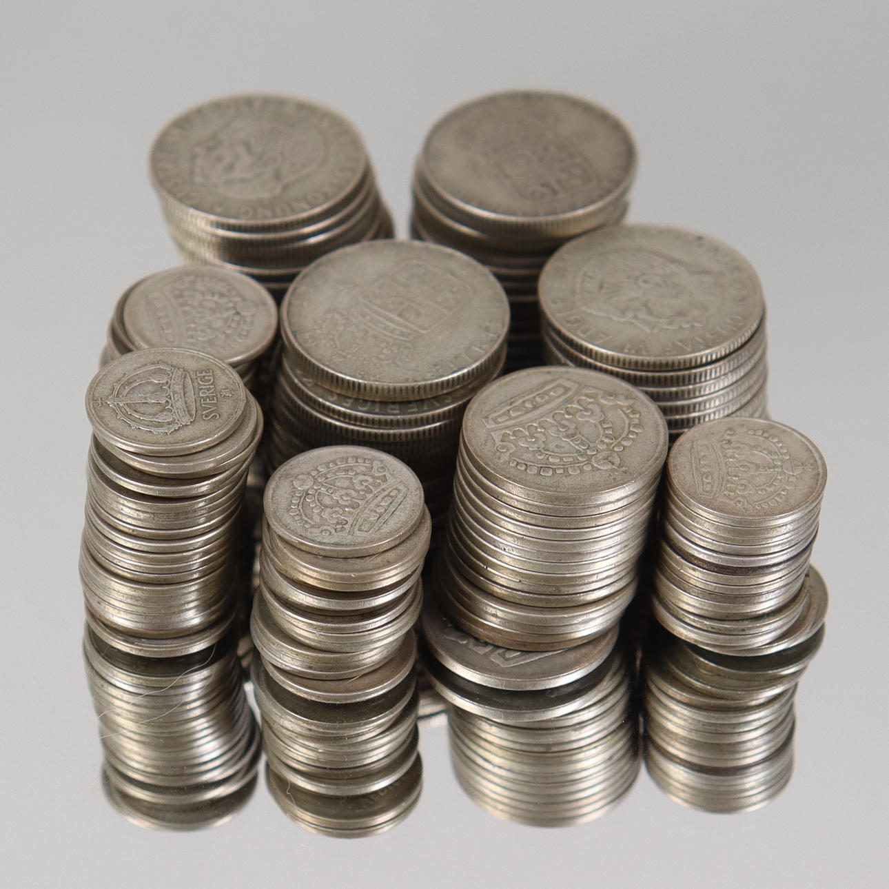 SILVERMYNT, svenska, 40% silverhalt, 650 gram.