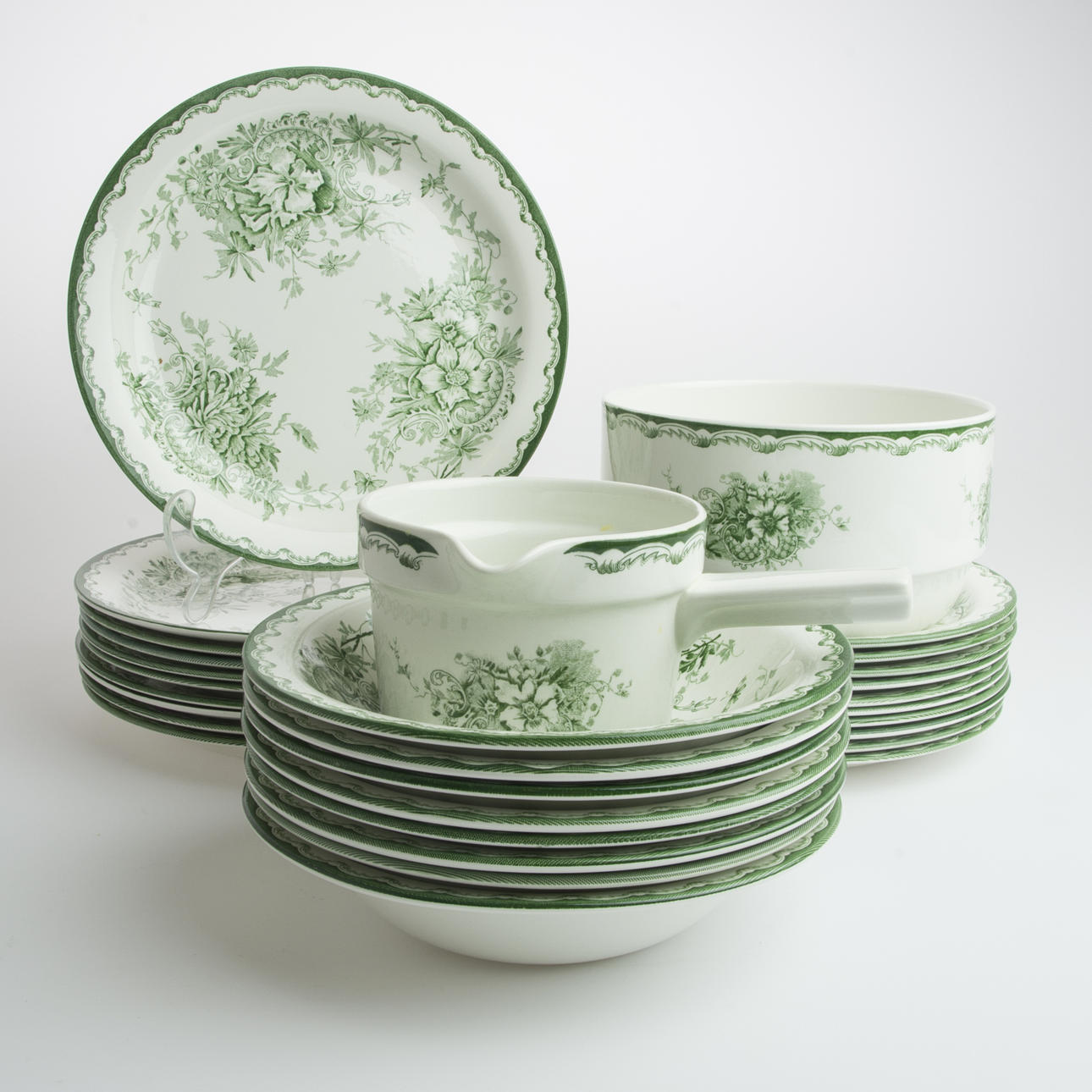 MATSERVIS, 30 delar, "Grön Anna", Rörstrand.