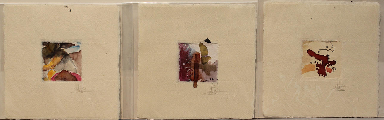 AMPARO CLIMNET. Kompositioner (3). Mix media. Signerade.