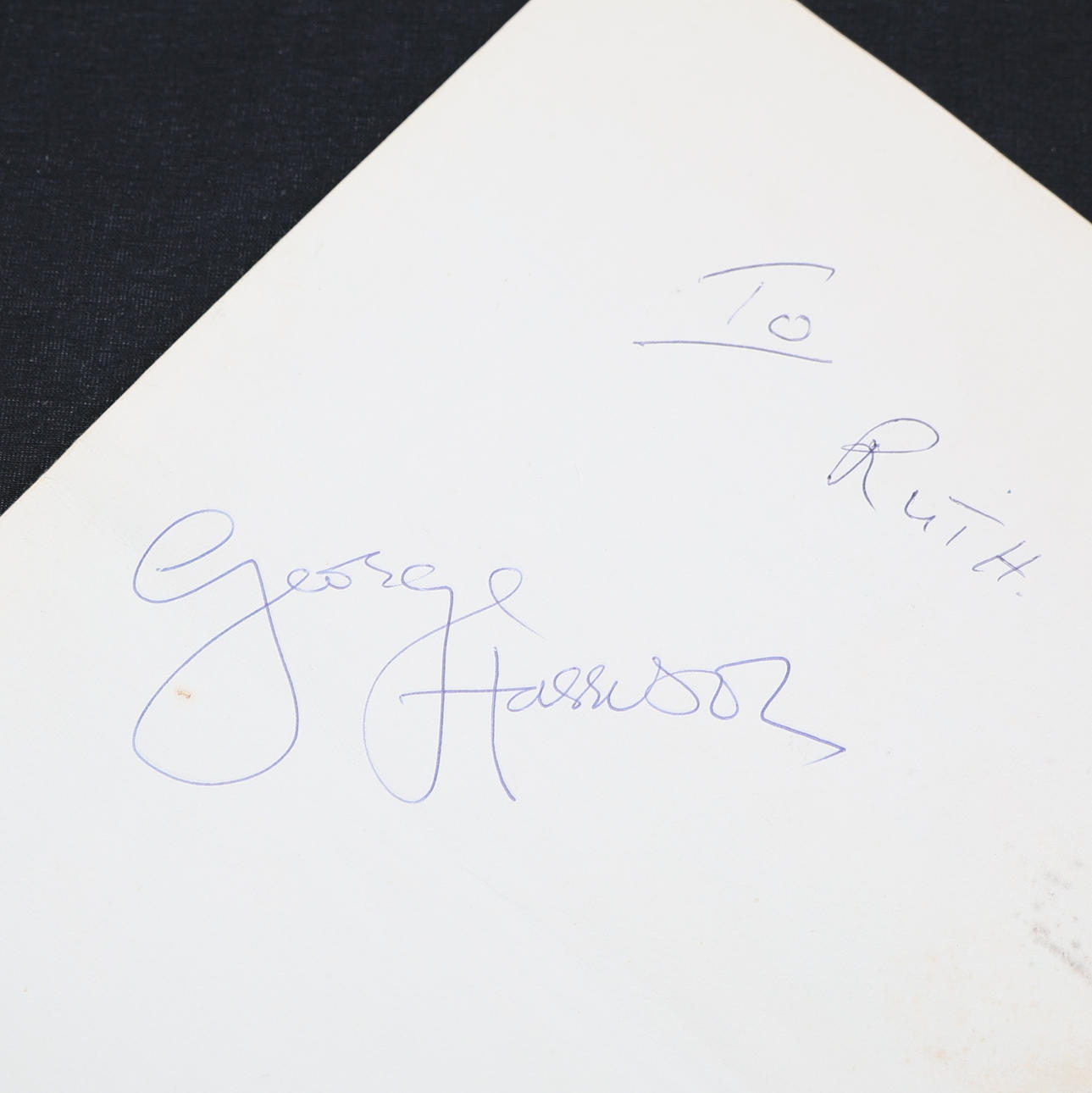 [THE BEATLES]. GEORGE HARRISON (1943-2001), AUTOGRAPH.