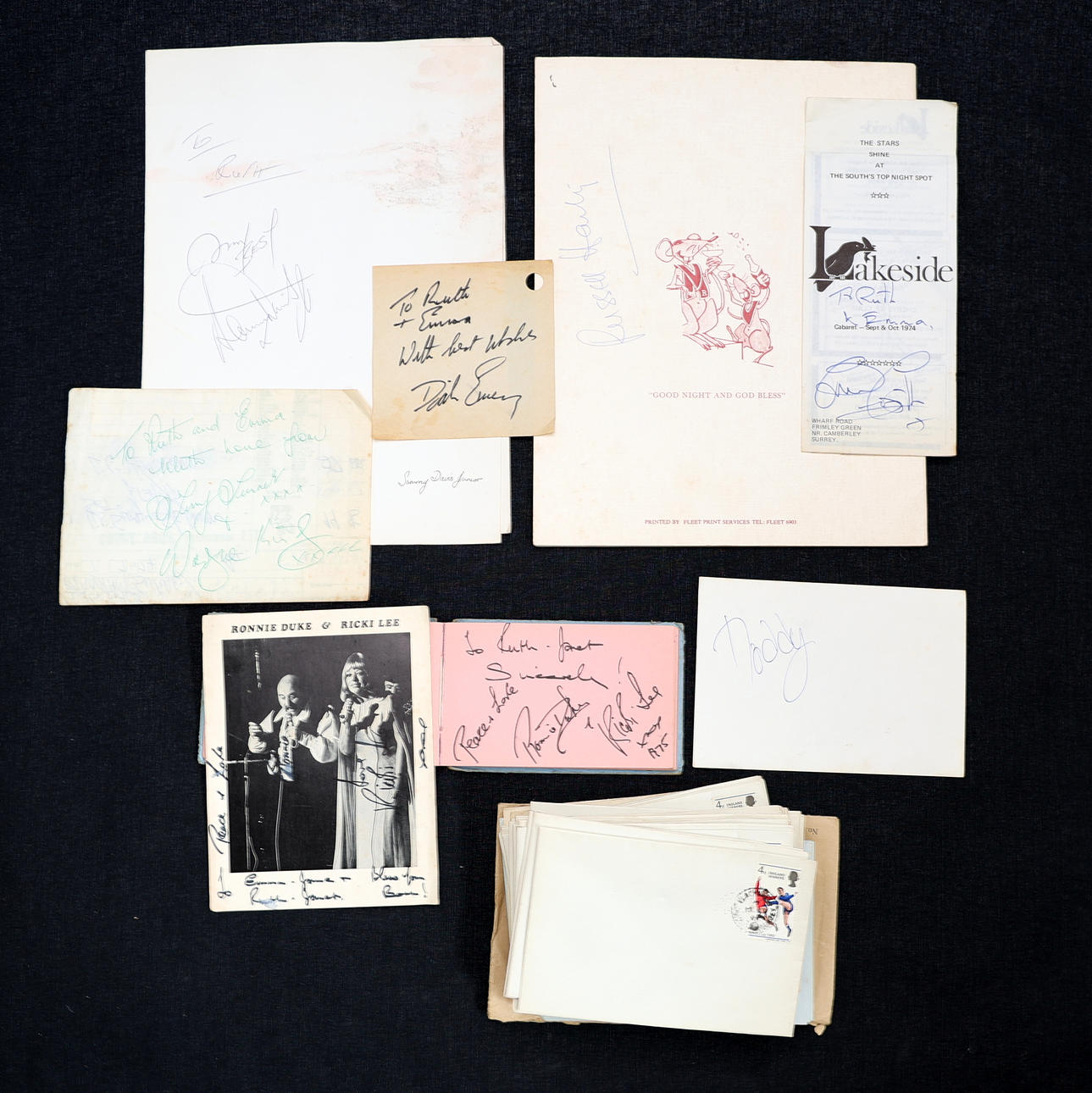COLLECTION OF AUTOGRAPHS BY TV AND MUSIC PERSONALITIES. Books, Maps ...