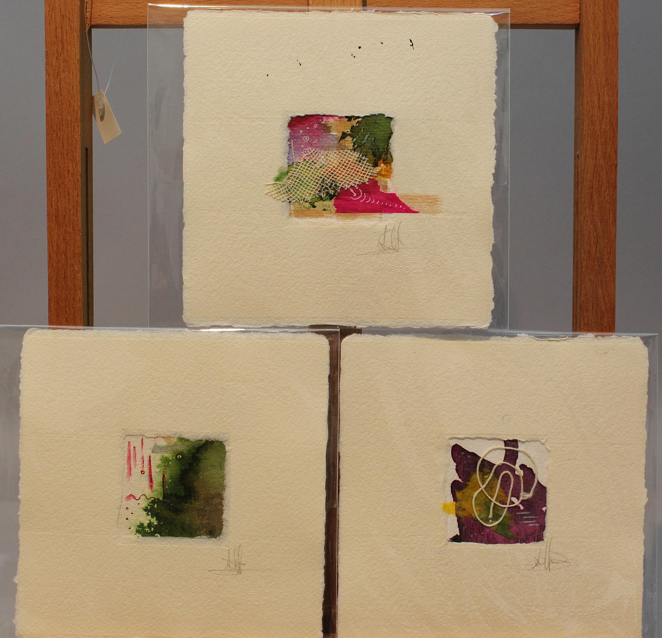 AMPARO CLIMNET. Kompositioner (3). Mix media. Signerade.