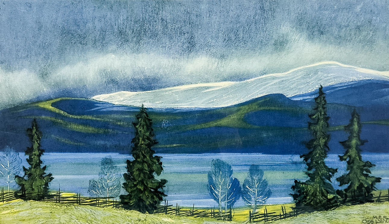 HELMER OSSLUND. PRINT, signed in print.