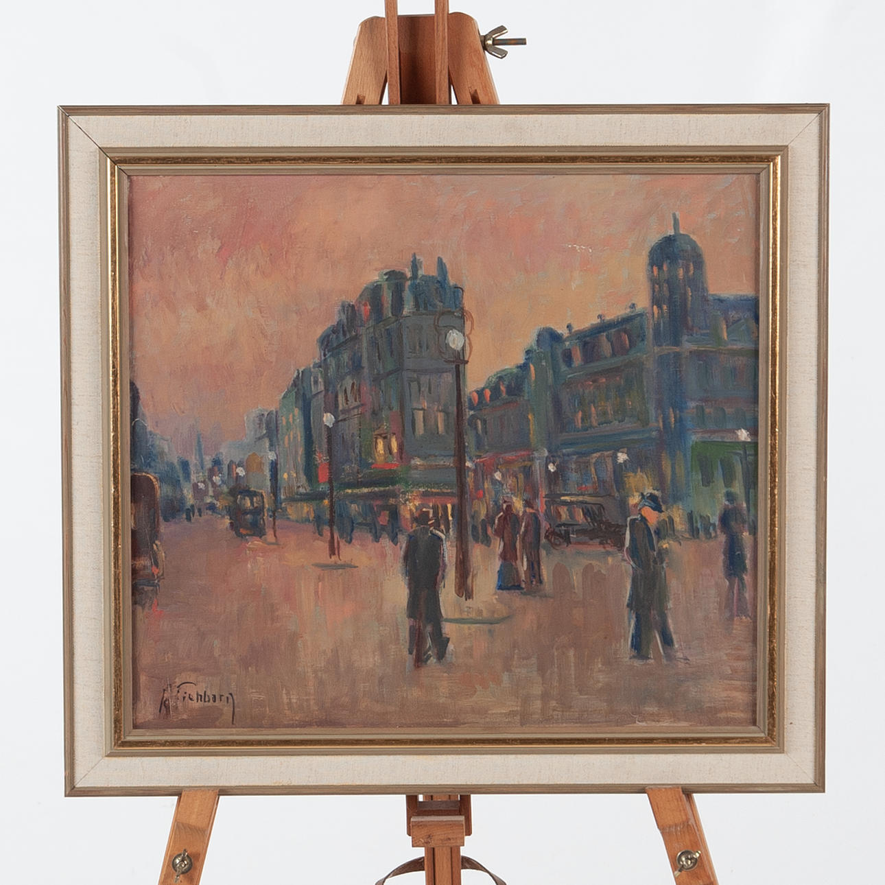 JACK EICHBORN. Oil on Canvas, Dusk Over Paris.