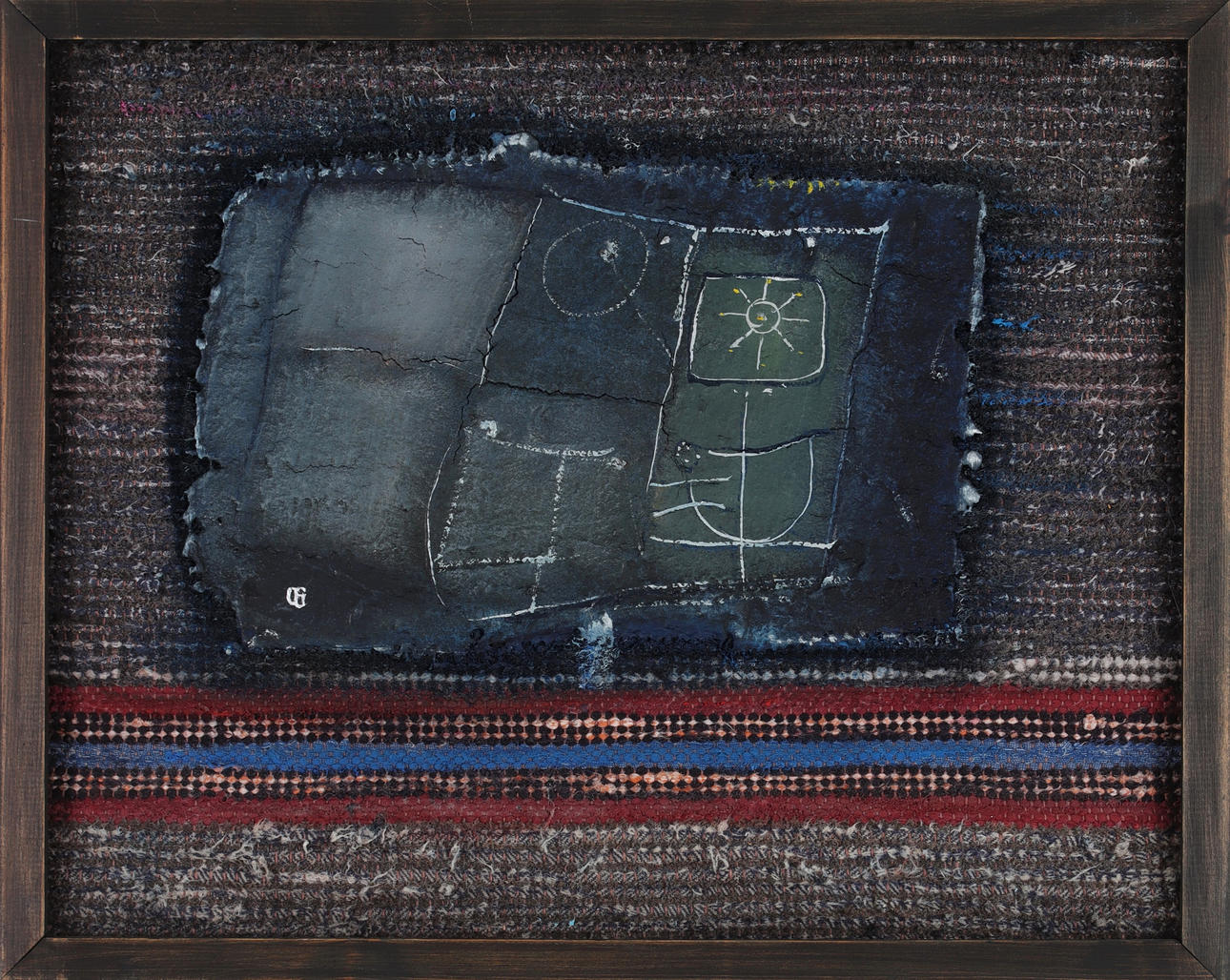 OLLE GUSTAFSSON. “Sonja”, collage/mixed media, monogram signed.