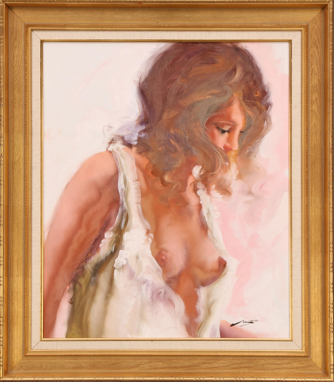 OIDENTIFIERAD KONSTNÄR. TAVLA, olja duk, signerad Waldes, sent 1900-tal.