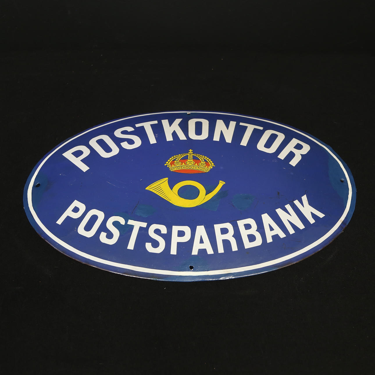 SHOP SIGN, enamel, “Post Office - Postsparbank”.