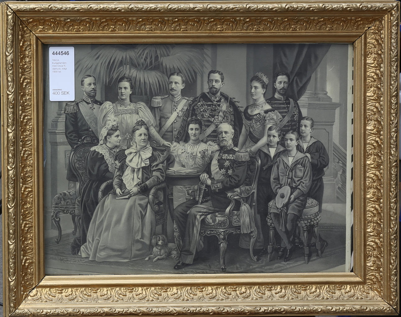 TAVLA, Kungafamiljen med Oscar II, oljetryck, tidigt 1900-tal.