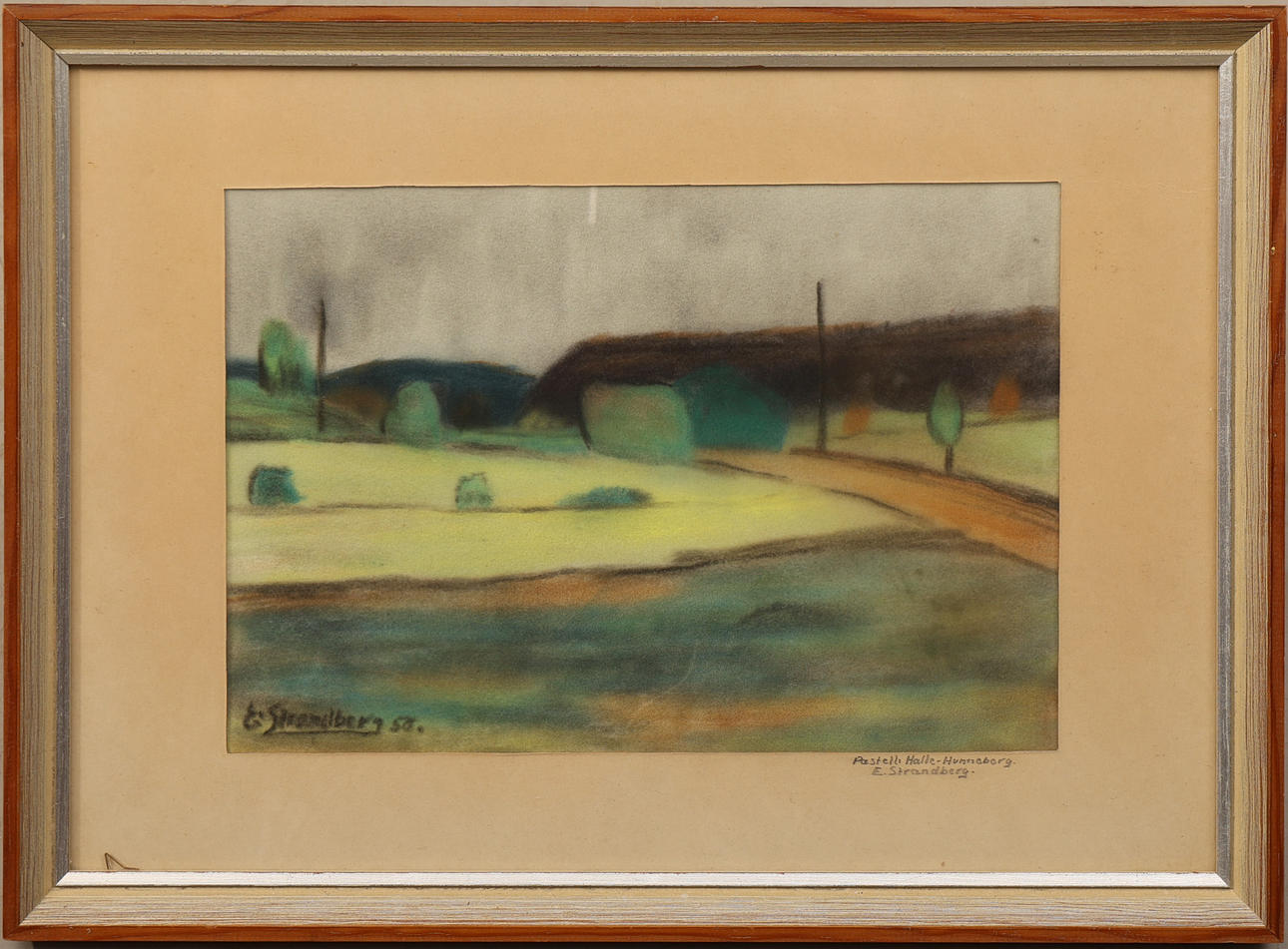 OIDENTIFIERAD KONSTNÄR. Pastel, signed E. Stranberg, and dated-58.