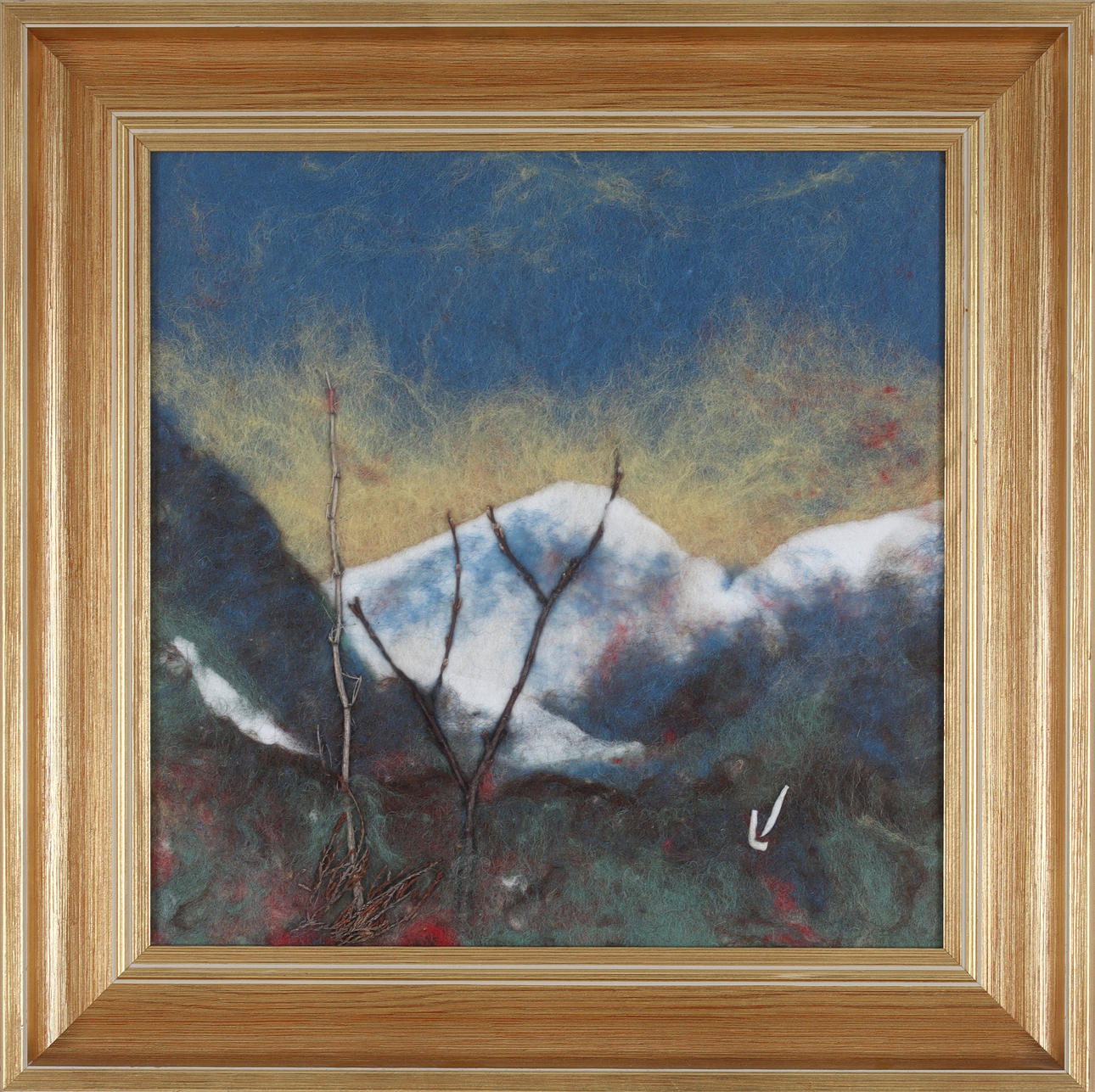LISA JOHANSSON. Mountain motif, wool, monogram signed.