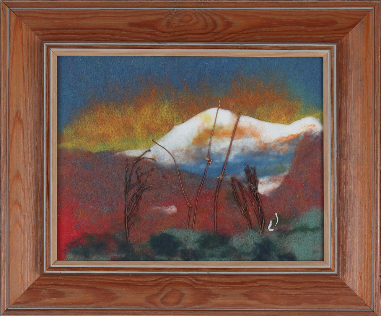 LISA JOHANSSON. Mountain motif, wool, monogram signed.