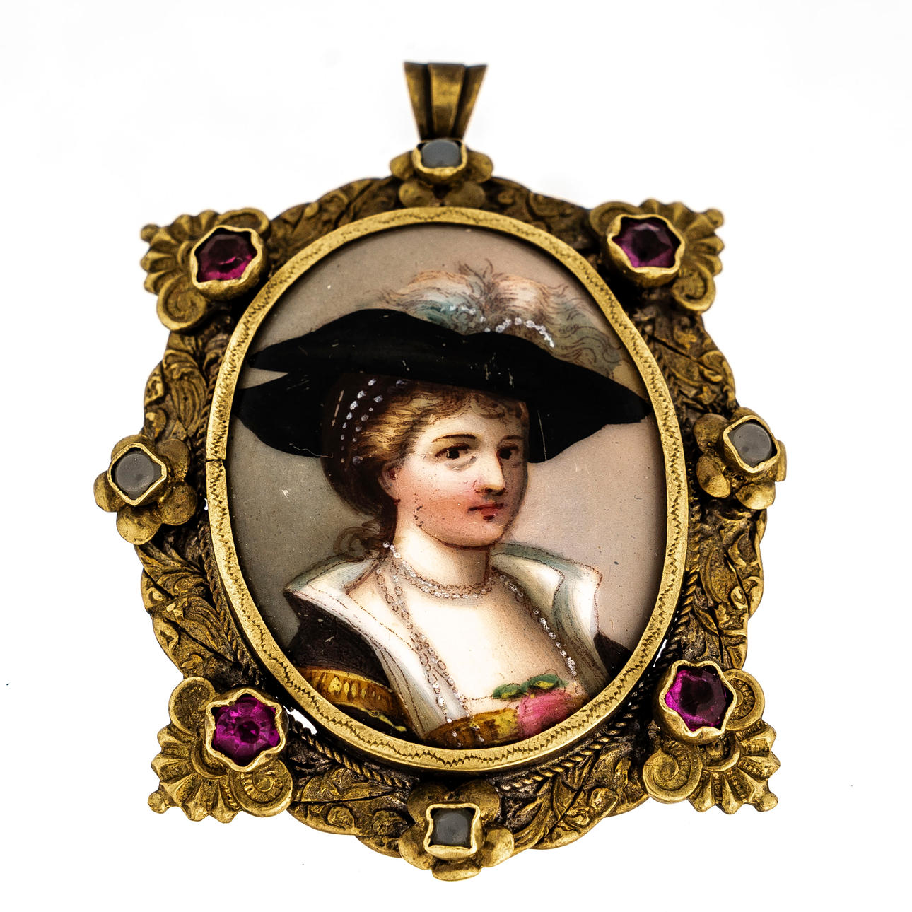 PENDANT/MINIATURE PORTRAIT. Brass 20th century.