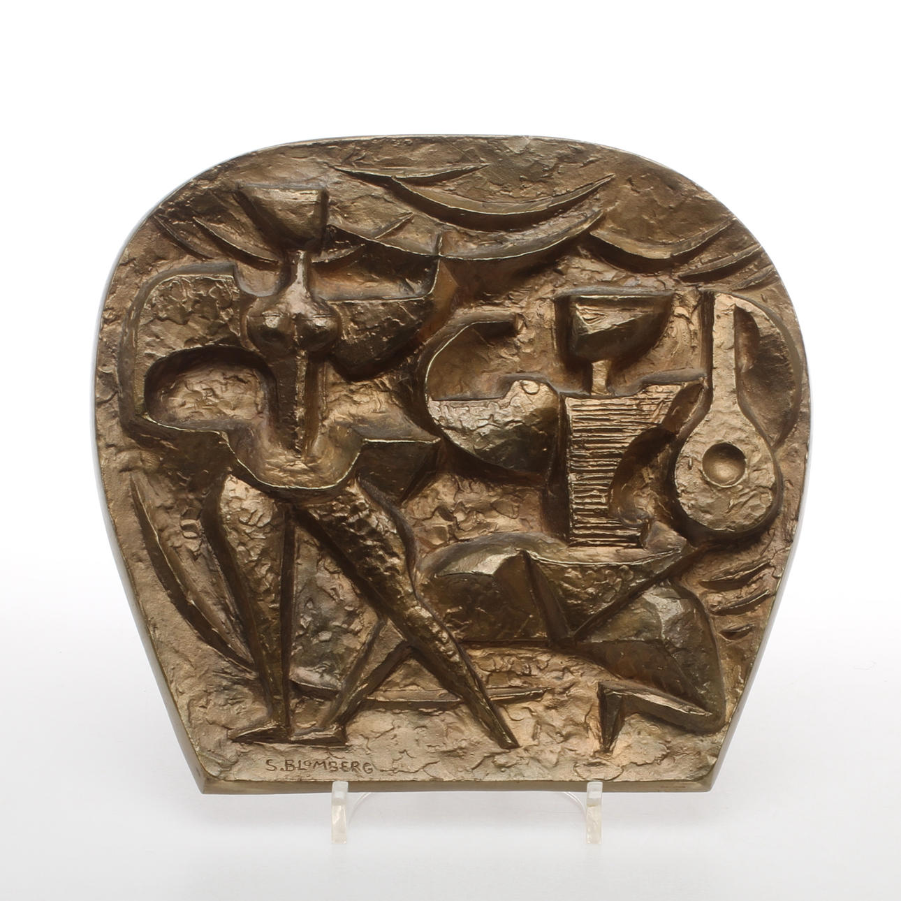 STIG BLOMBERG. Väggrelief / Skulptur, brons, "Sången och Dansen" / "Harlekin och Colombina" signerad samt numrerad 195.