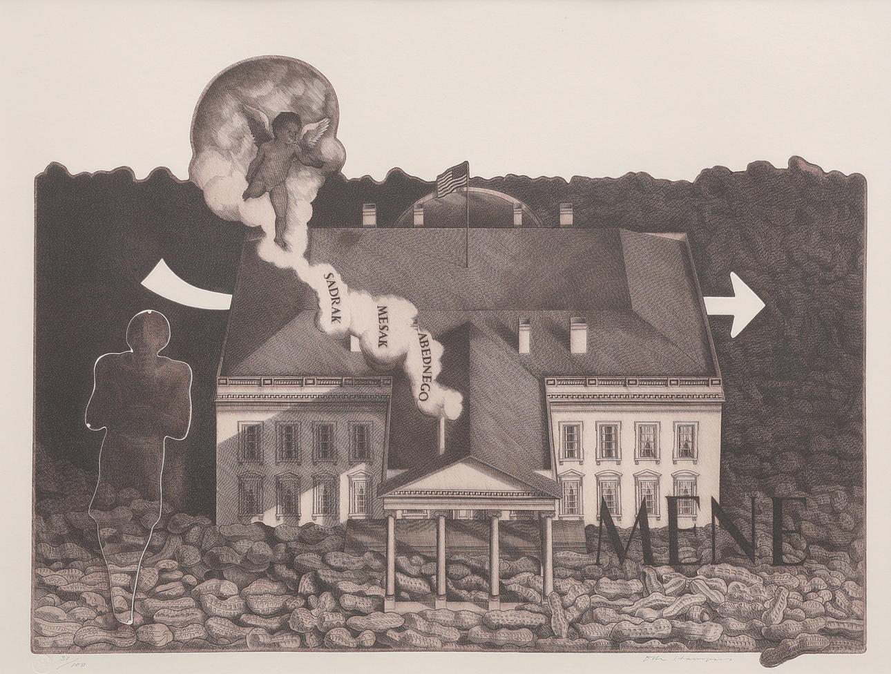 OLLE HANSPERS. COMPOSITION. WITH MANSION-LIKE BUILDING.