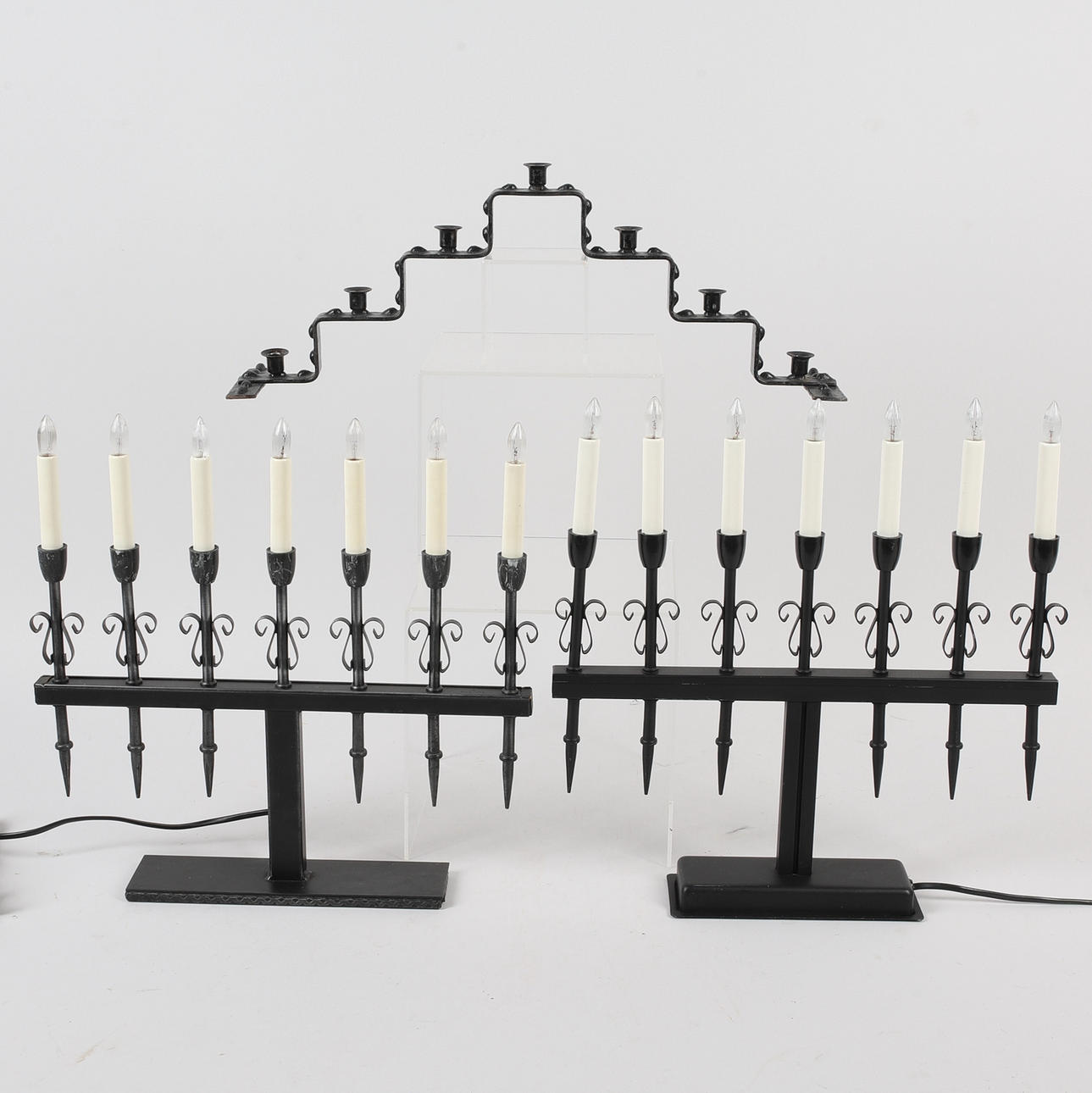 CHRISTMAS CANDLESTICKS, 3 pcs, metal.