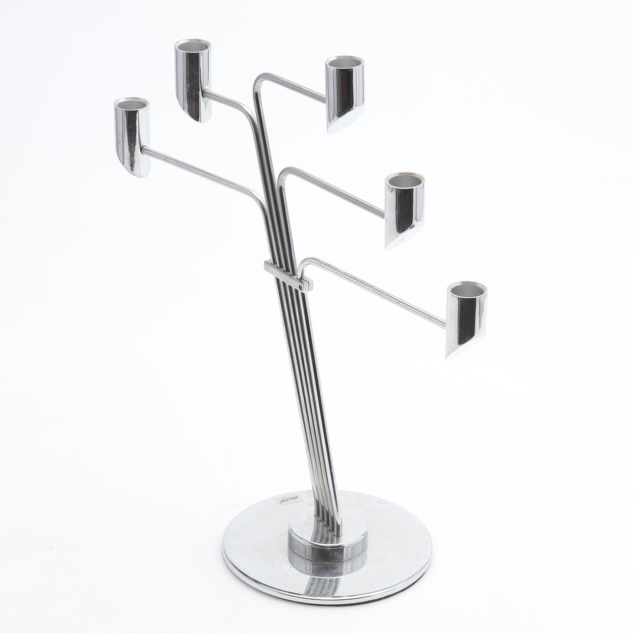 Candelabra, Herstal. white metal.