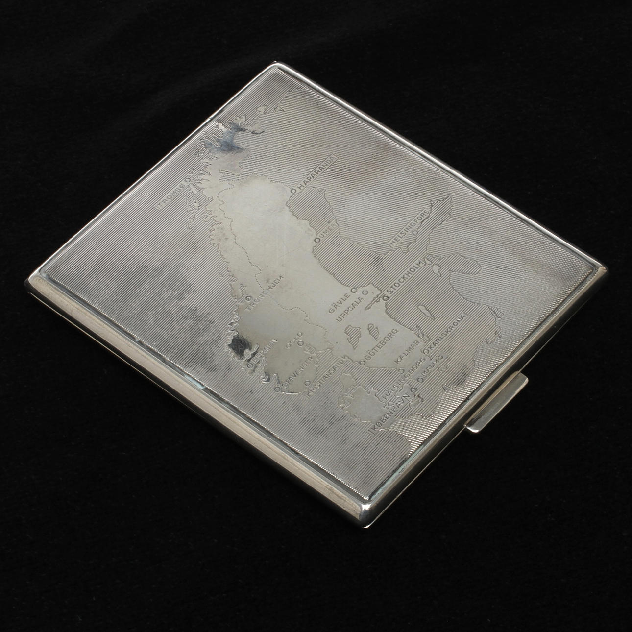 CIGARETTETUI, silver, troligen Tyskland, svenskt import, 1900-tal.