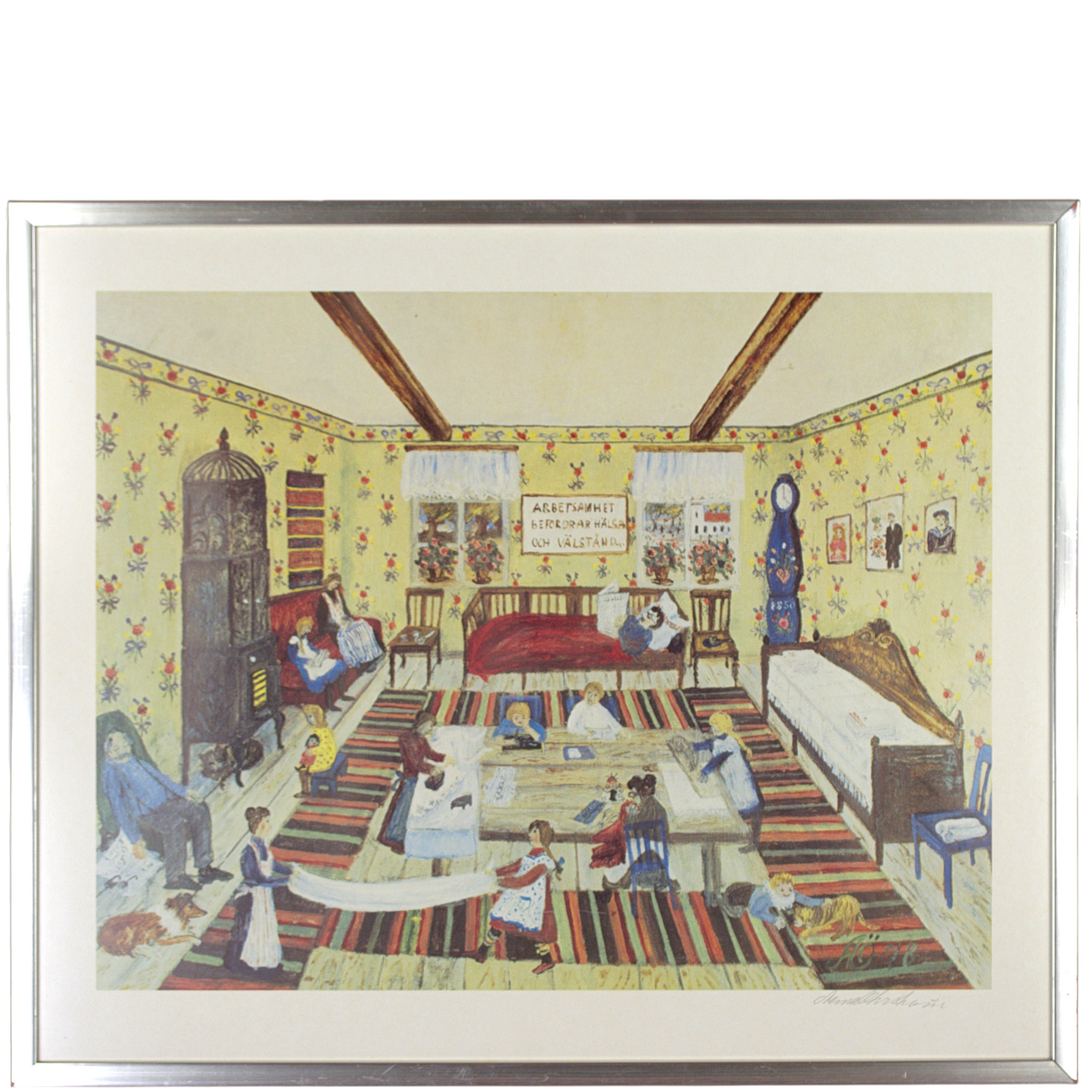 ALMA ÖHRSTRÖM. Reproduction print, interior, signed.