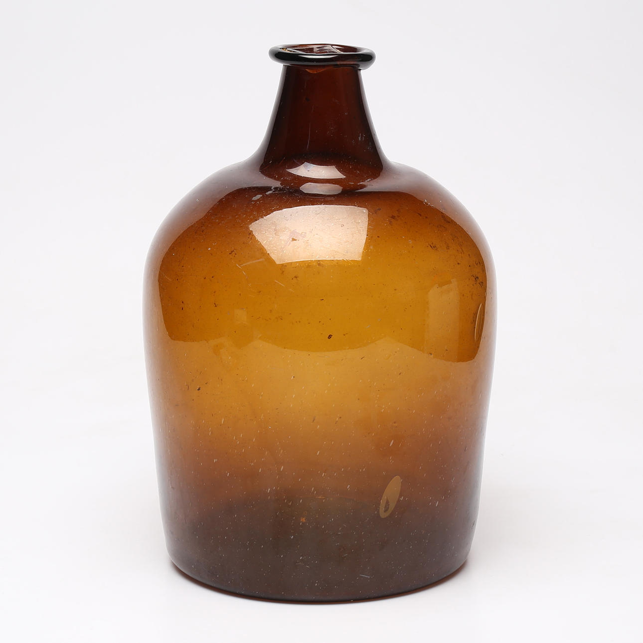 Flaske, brun glasmasse, 1800-tal.