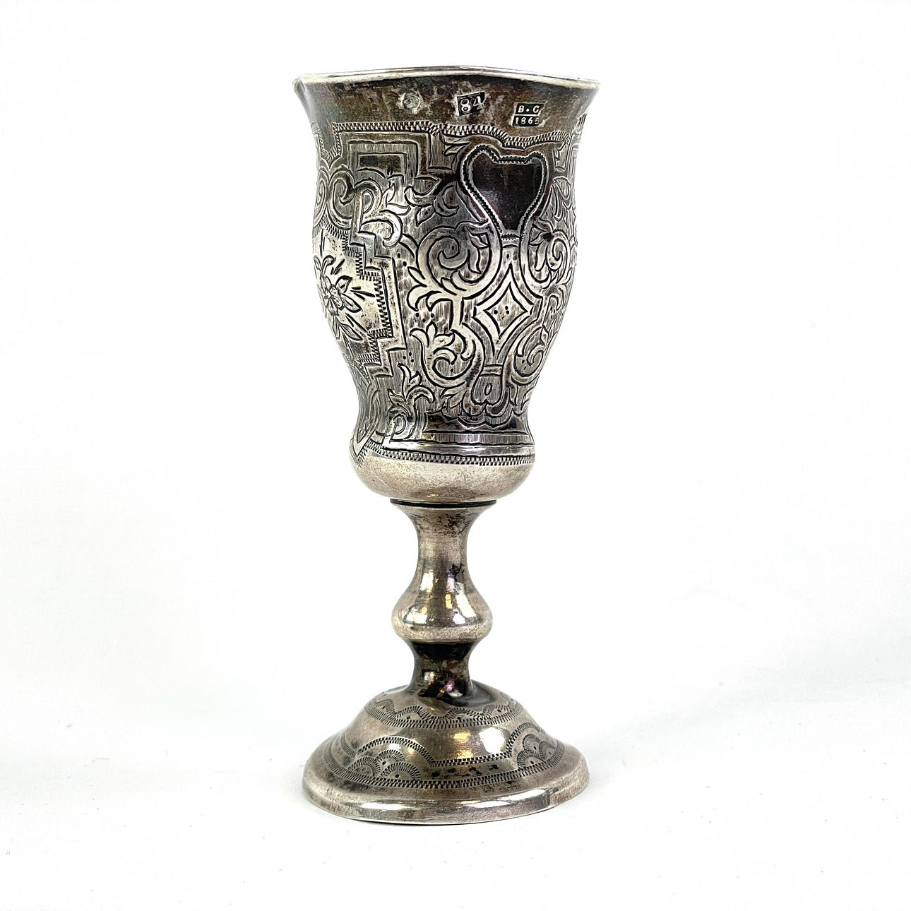 VODKA EJERE. Sølv, indgraveret dekoration, Rusland, 1865.