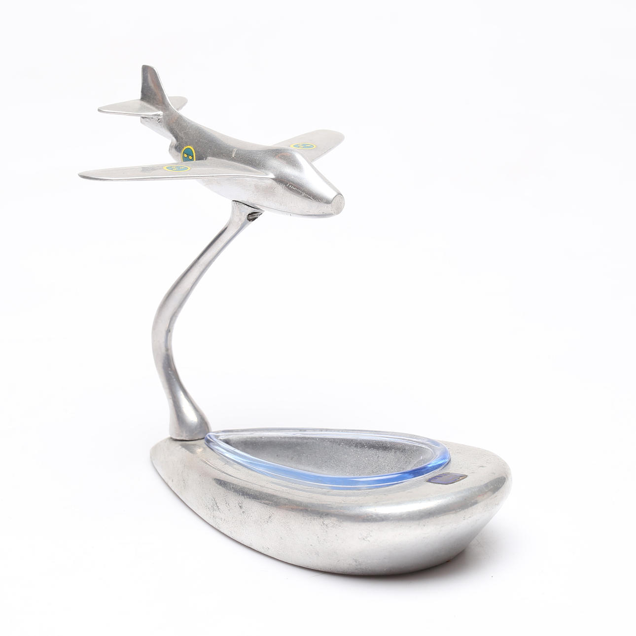 ASKEBÆGER MED FLYMODEL, metal, SAAB.