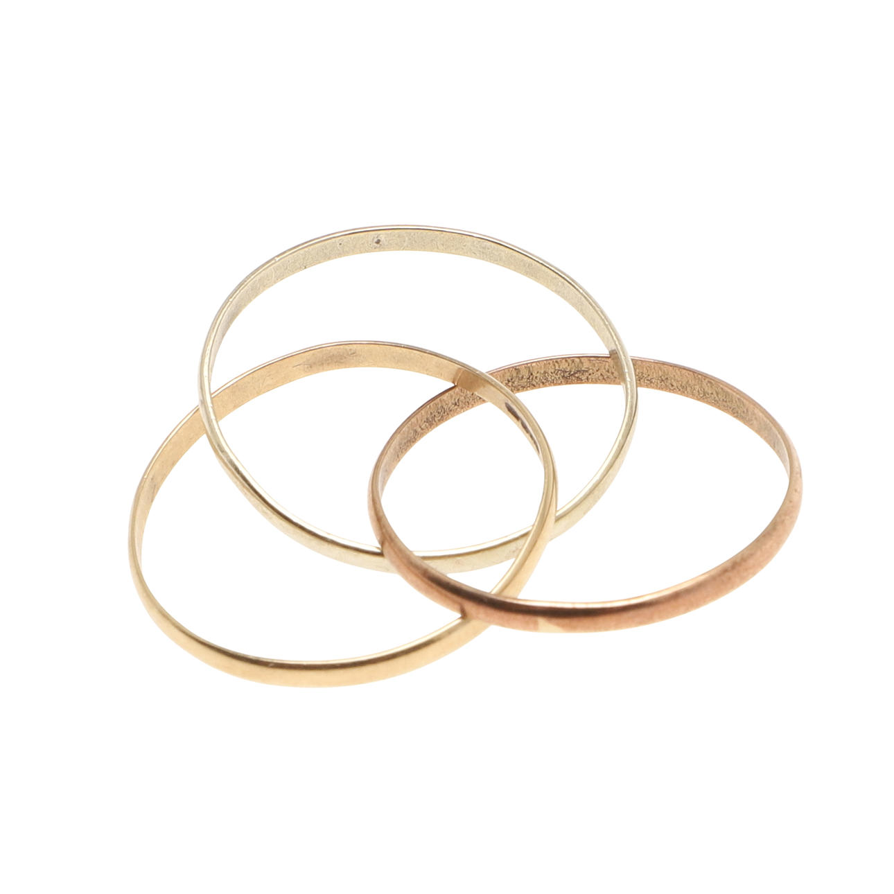 RUSSISCHER EHERING AUS 9-KARÄTIGEM 3-FARBIGEM GOLD.