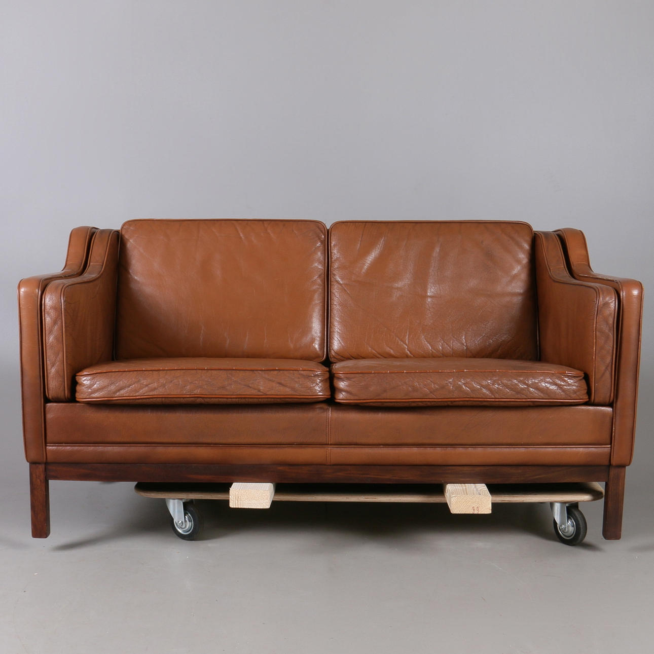SOFFA, 2-sits, skinn, Danmark, 1970-tal.