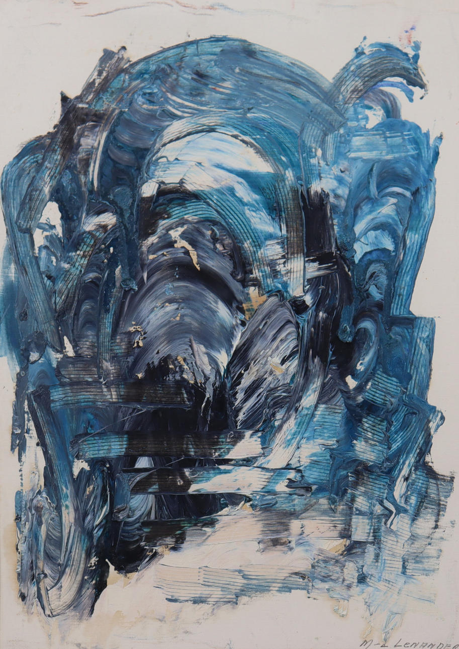 OIDENTIFIERAD KONSTNÄR. acrylic on paper, composition.