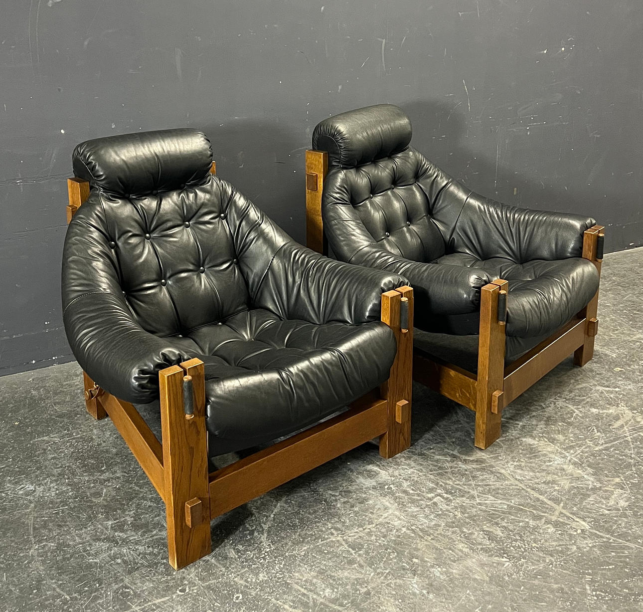 GRAFTON EVEREST BRUTALIST CHAIRS (2).