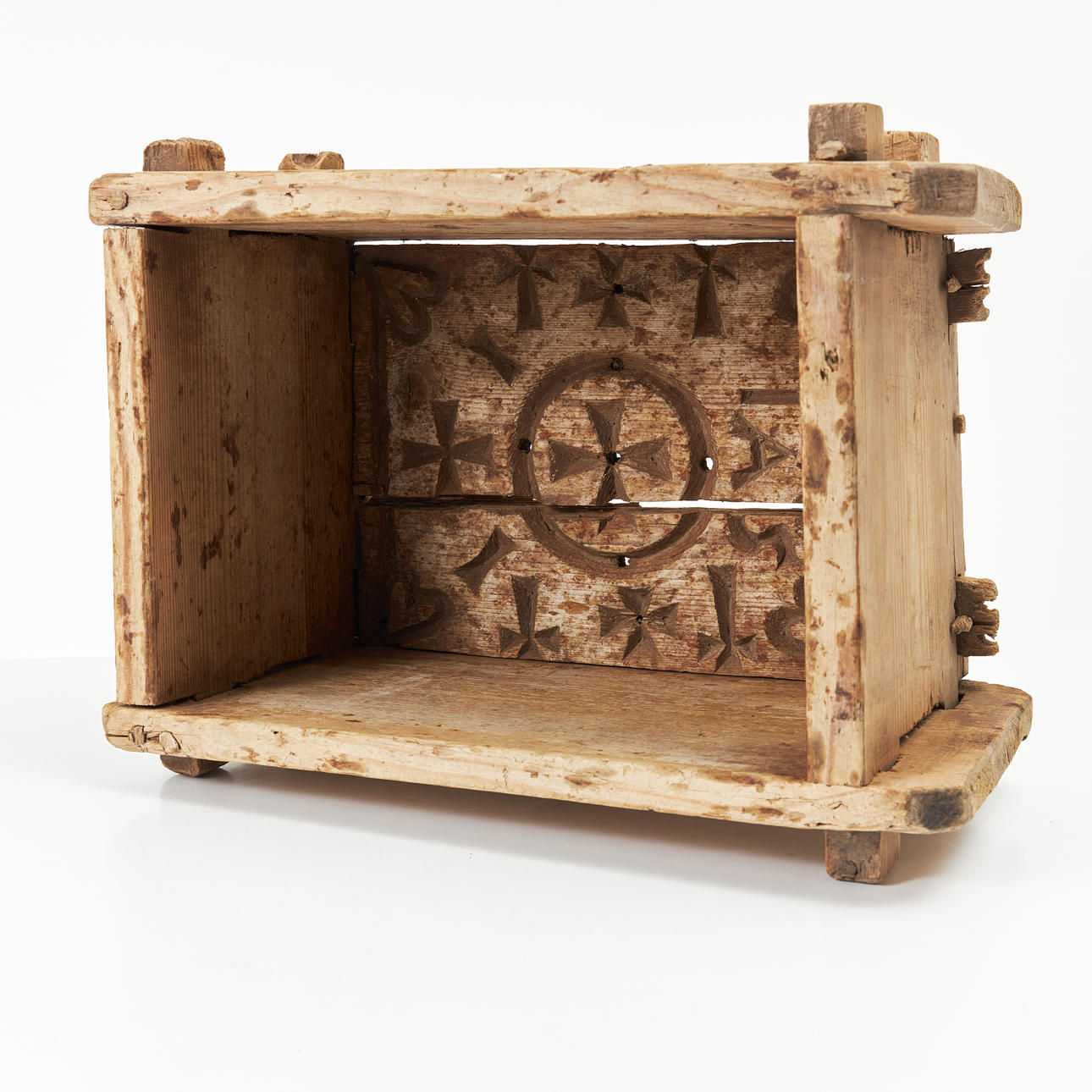 CHEESE FORM, dated 1756, rectangular with cut decoration.