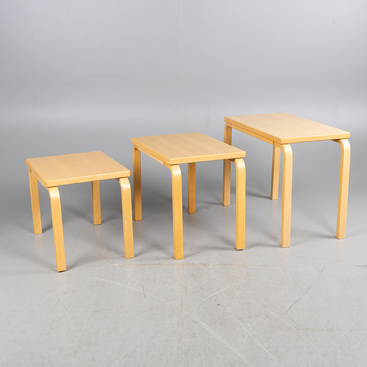 ALVAR AALTO. Set table, 3 pieces, model E88, Artek, Finland.
