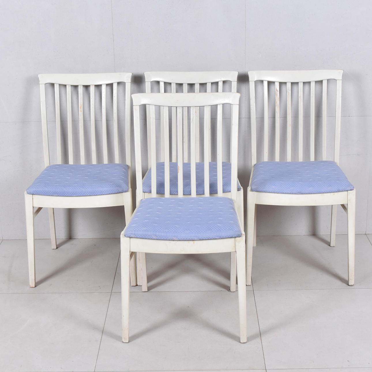 CARL MALMSTEN. attributed, chairs, 4 pcs, grey-lacquered wood.