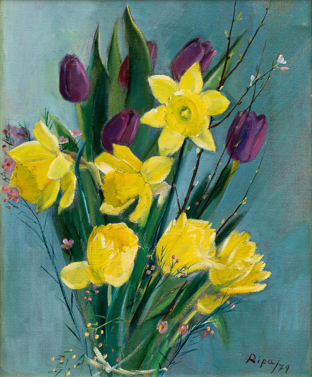 HANS RIPA. Still life, oil on canvas, signed and dated -79.