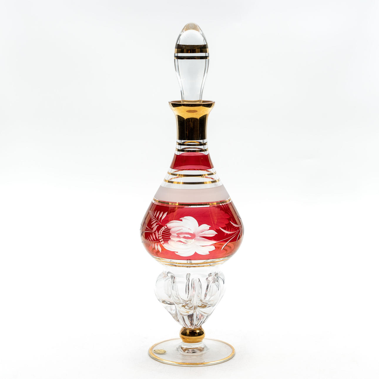 Glaskaraffel med prop, Bohemia Crystal, 20. århundrede.