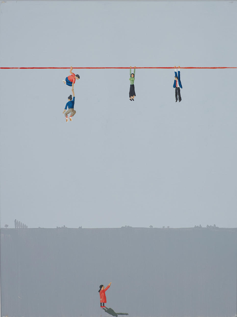 JENS ULRICH PETERSEN. “Snoremenn”, acrylic on canvas, signed on verso.