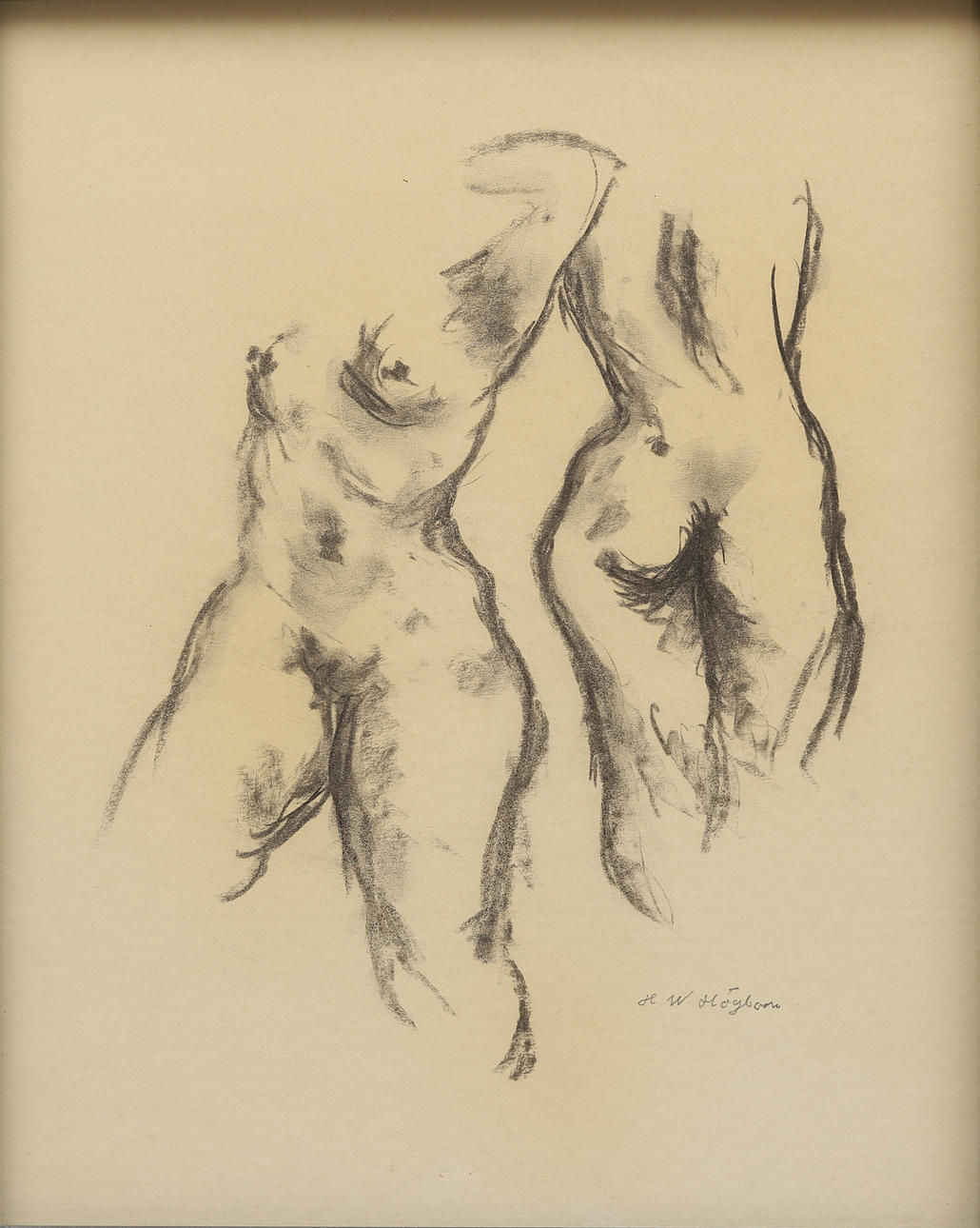 HELGE HÖGBOM. drawing/sketch on paper, signed.