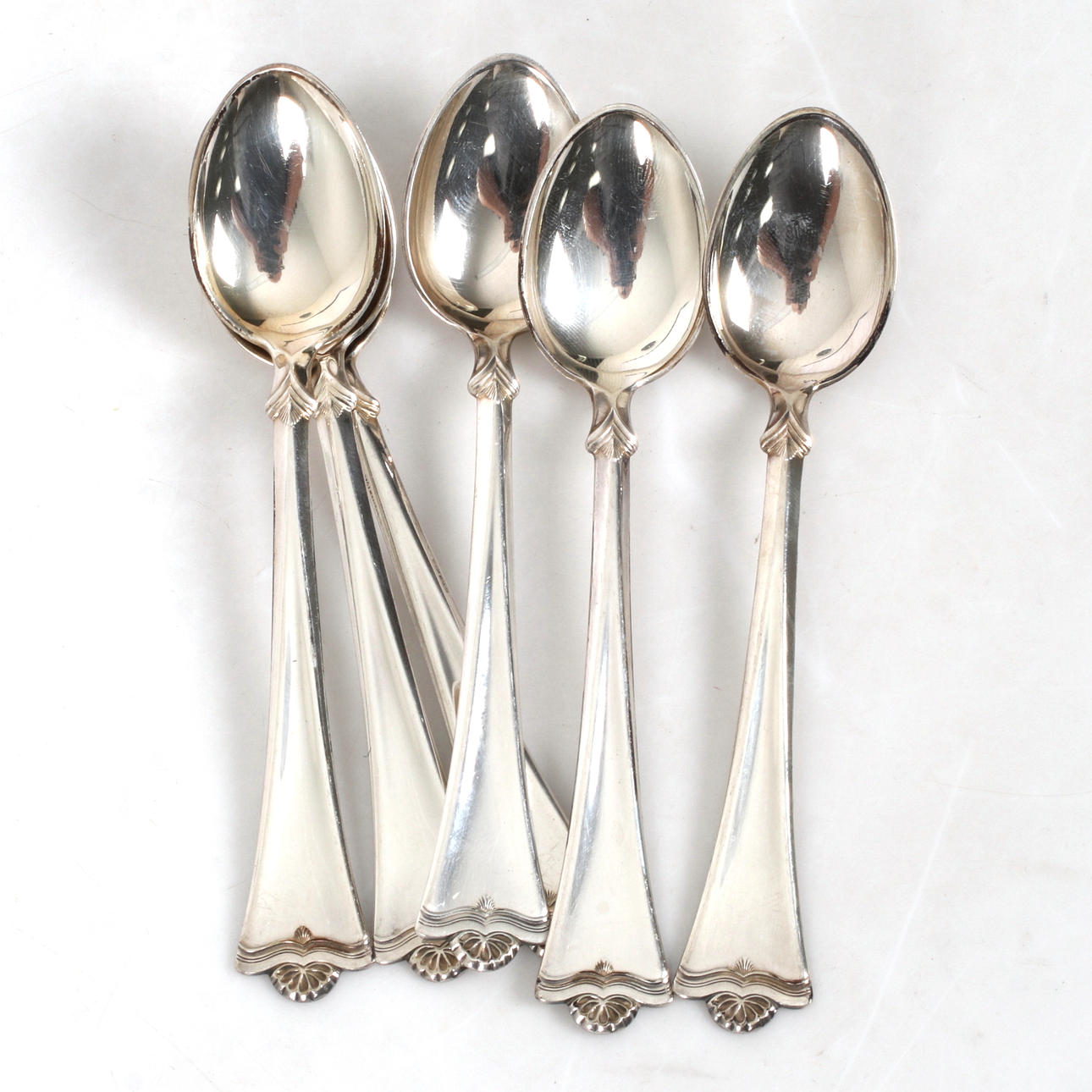 Kaffeskeer, 6 stk., sølv, Magnus Aase, Norge.