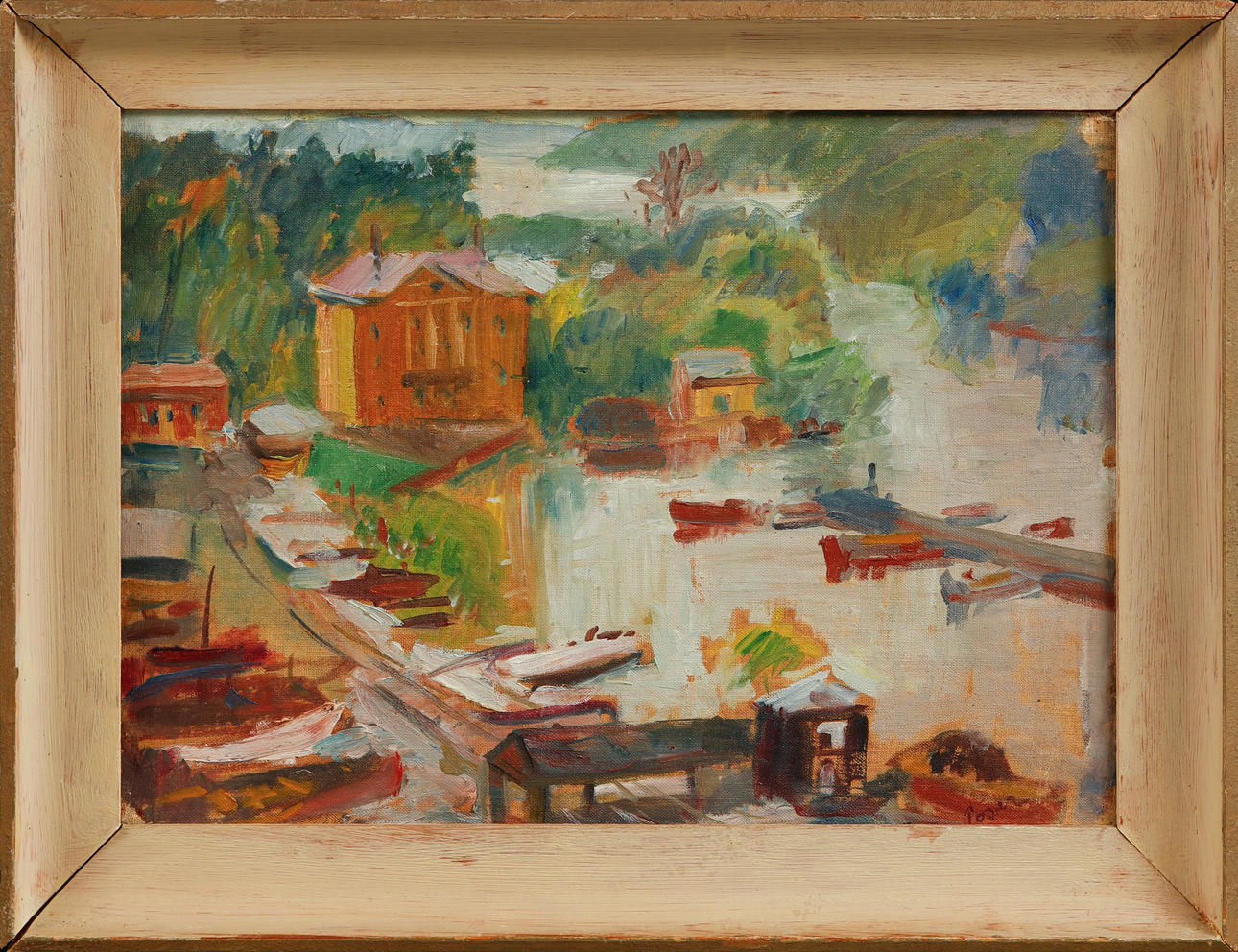 MARTIN POSER. Oil on canvas lined on panel, signed.