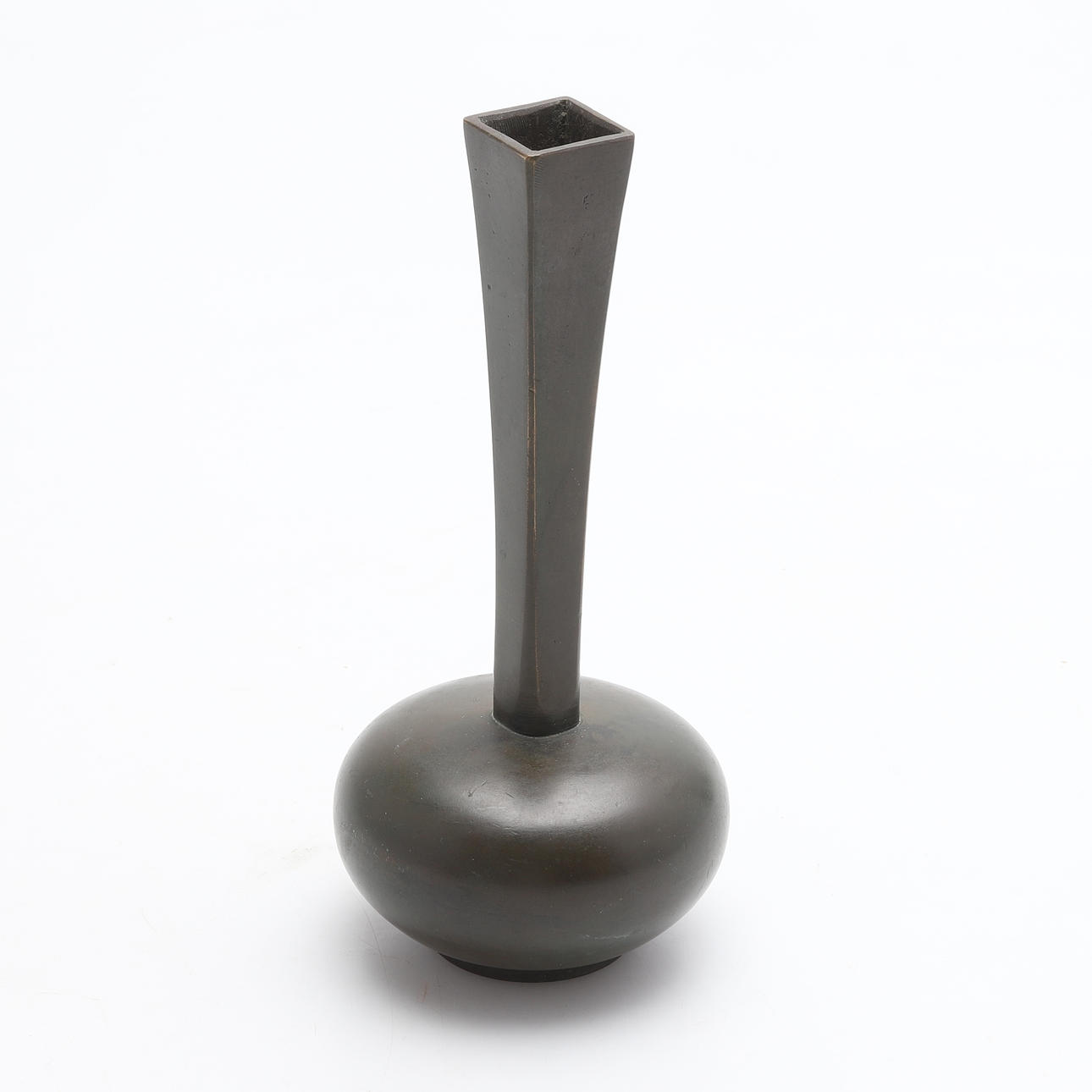 A patinated bronze vase, model no. 67, GAB.