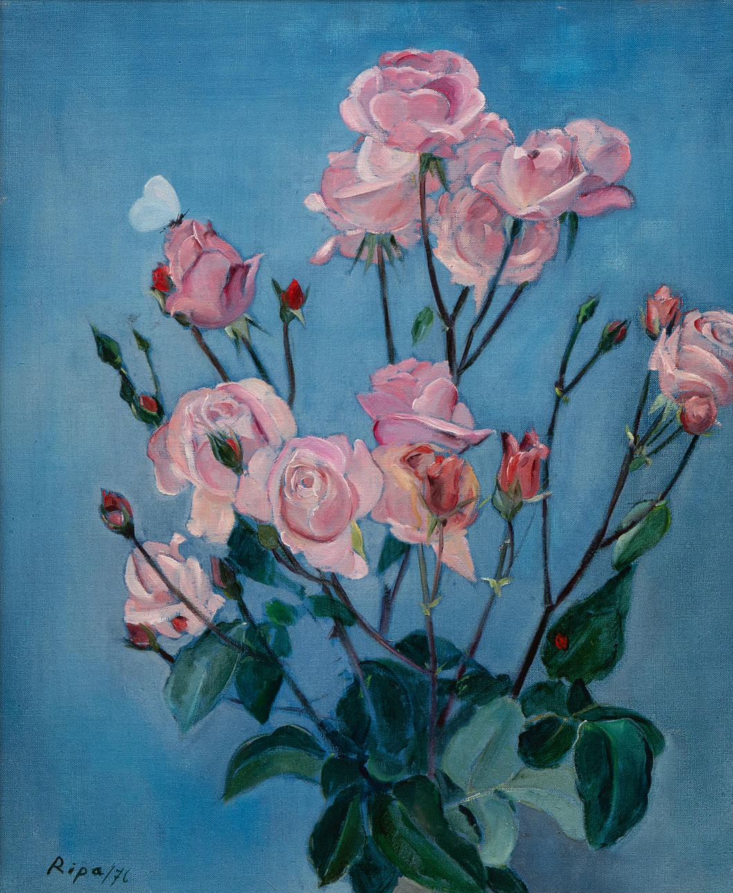 HANS RIPA. Still life, oil on canvas, signed and dated -79.