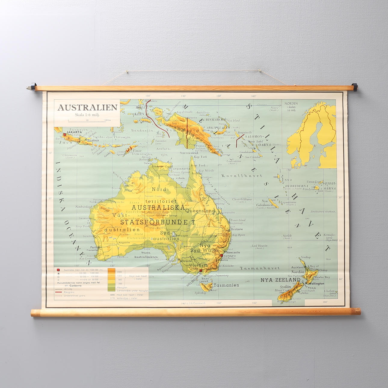 SKOLKARTA, Australien, Generalstabens Litografiska Anstalts Förlag, 1956.