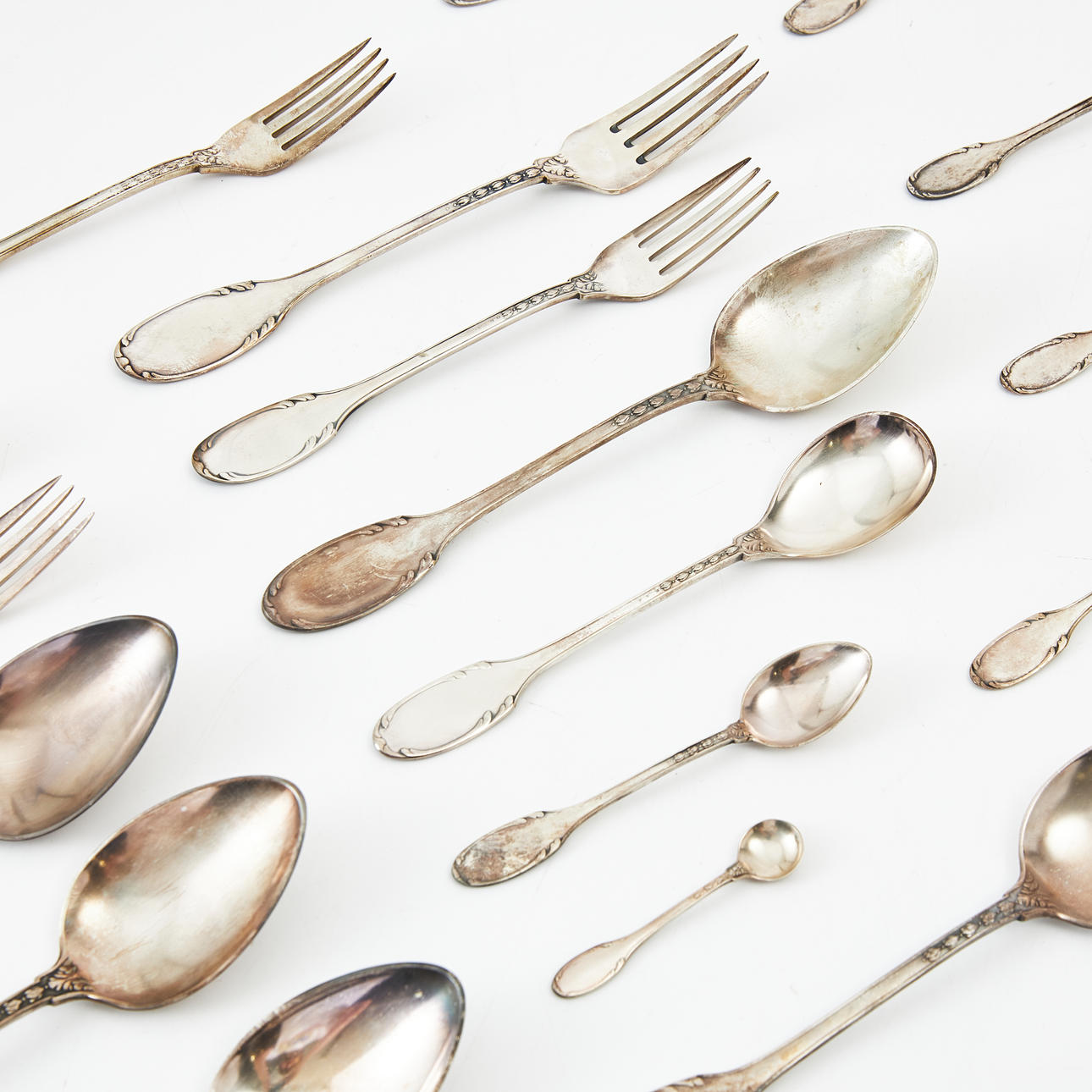 CUTLERY, 46 dlr., silver, Model F, W A Bolin.