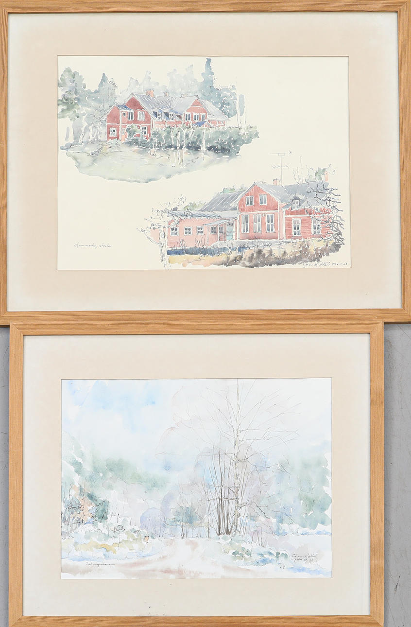 GÖRAN HULTÉN. Watercolors, 2 pieces.